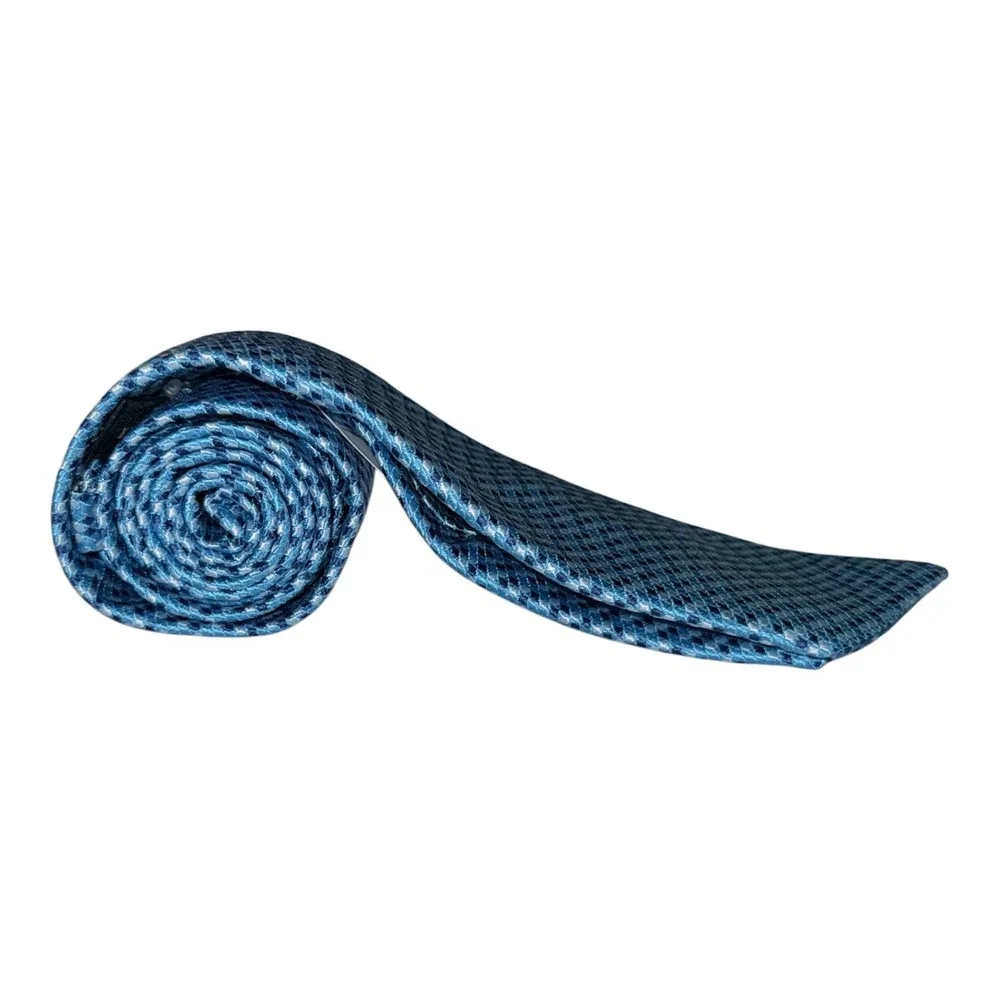 Ted Bakers Mens Blue‎ Geo 100% Italian Silk Neck Tie NWT